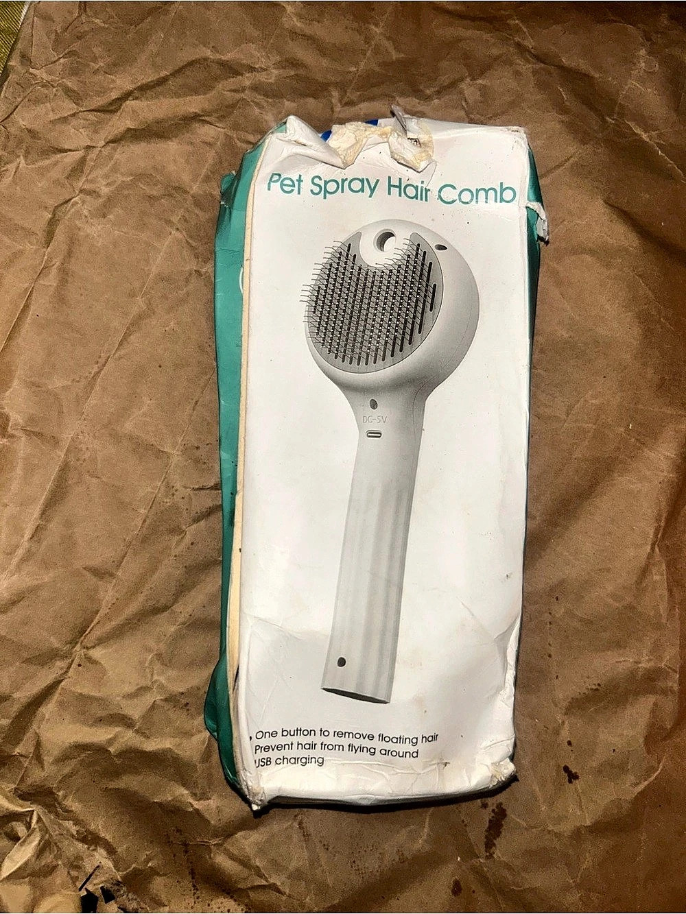 Pet Spray Hair Comb Gray & White (Box Damage Discount)APPLIED